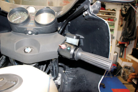 An upclose photo og short bars on a motorcycle